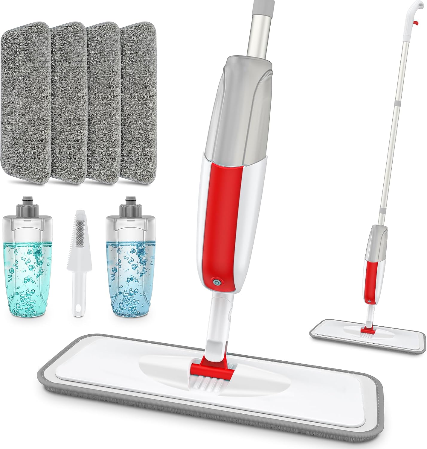 Thumbnail 5 de MANGOTIME Spray Mop for Floor Cleaning – 360° Swivel Microfibre Mop with 3 Washable Pads and Refillable Bottle