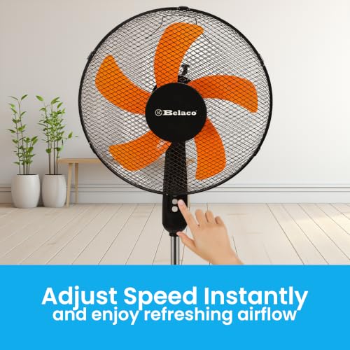 Thumbnail 6 de Belaco 16" Pedestal Fan BSF-40R1 — Oscillating, Height-Adjustable, Orange