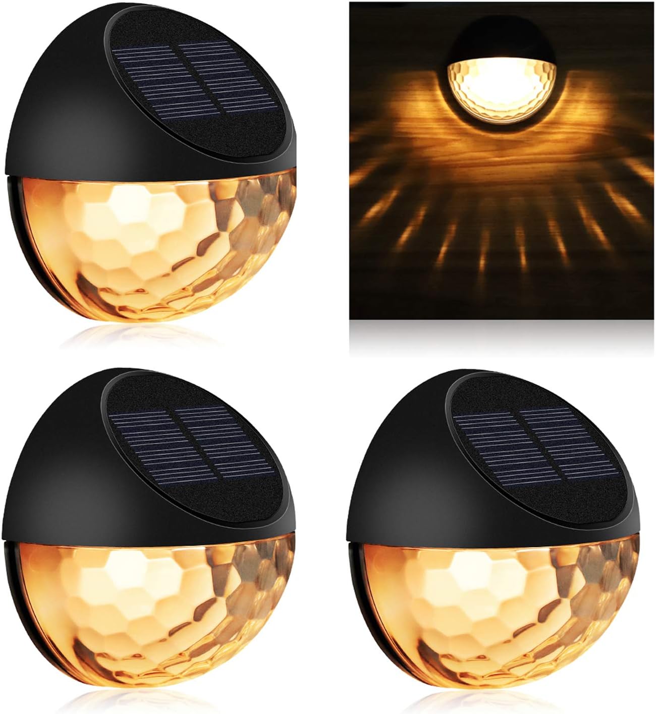 Detalle de KMASHI Solar Fence Lights 4 Pack