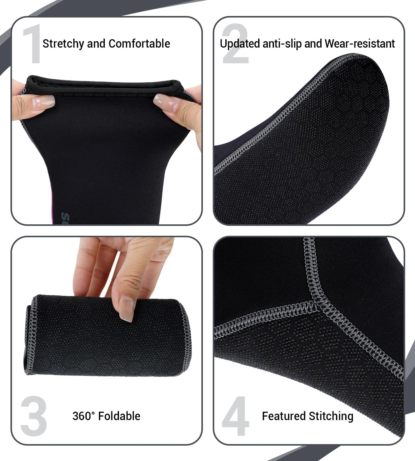 Detalle 2 de Summshall Neoprensocken Warm Halten 3 mm – Socken aus Neopren mit Klettverschluss für Damen & Herren