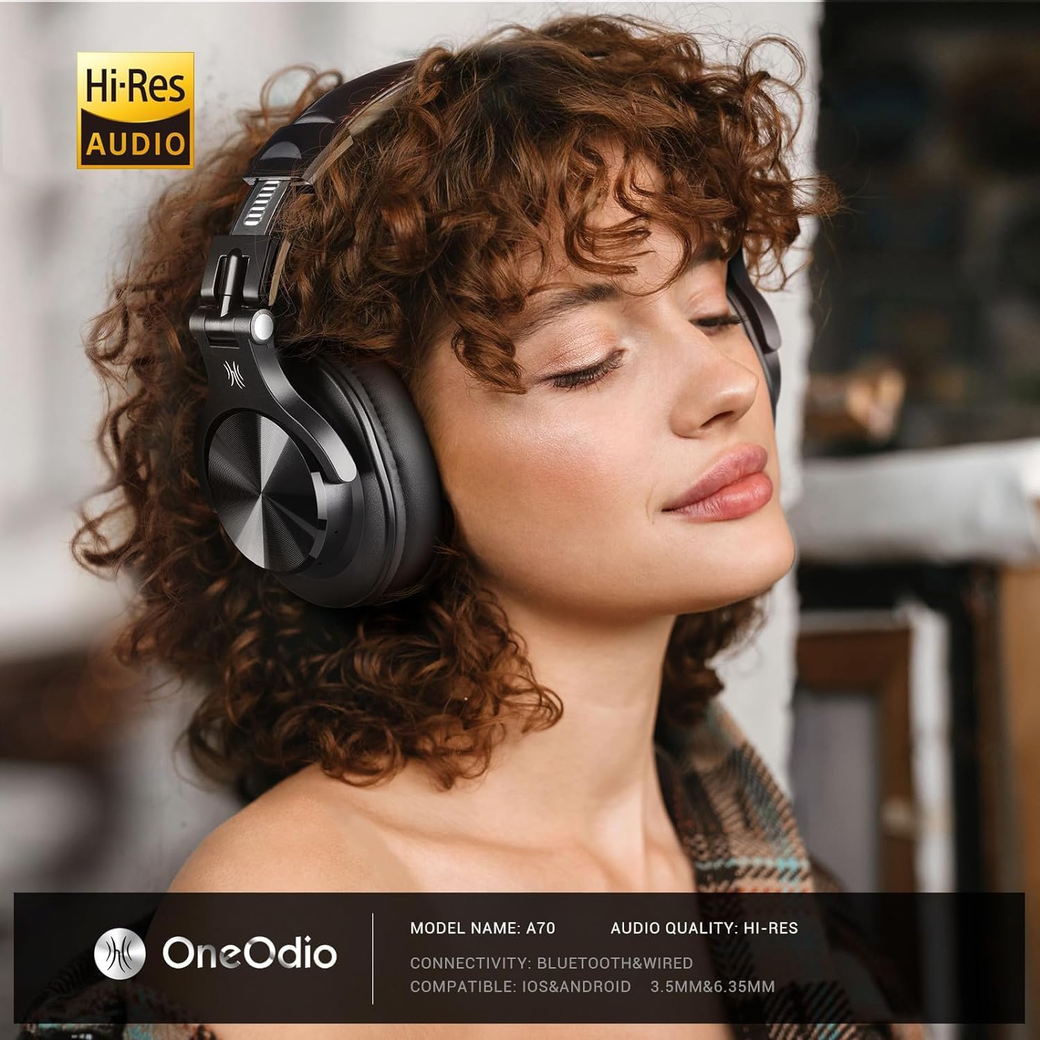 Thumbnail 1 de OneOdio A70 Bluetooth Over-Ear Headphones: Hi-Res Sound, Dual Mode Freedom