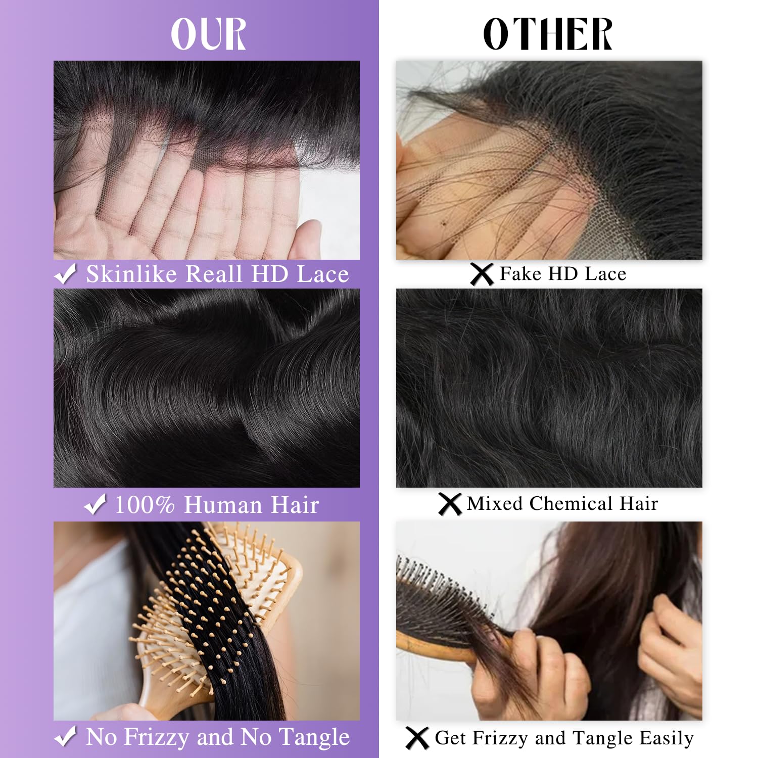 Thumbnail 6 de 30 Inch 13x6 Lace Front Wig | Body Wave, 180% Density, Glueless HD Swiss Lace, Virgin Brazilian Hair