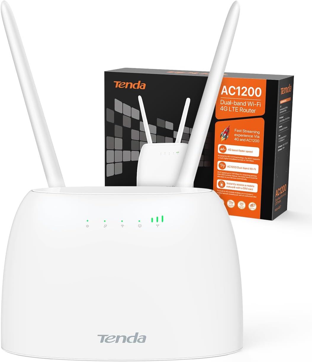 Thumbnail 1 de Tenda 4G06: Router 4G LTE Cat4 con SIM, Wi‑Fi 300 Mbps e VoLTE per casa, camper e backup