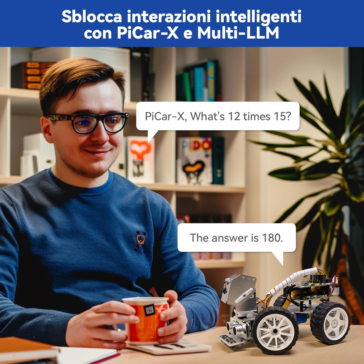 Detalle de SunFounder PiCar-X: Kit di Robot Car Video Inteligente per Raspberry Pi (5/4/3B+/3B/Zero W) con AI, Python e Scratch