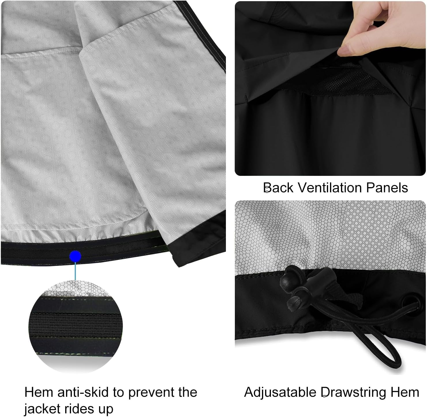 Detalle de baleaf Men's Rain Jacket Waterproof Hooded 3L