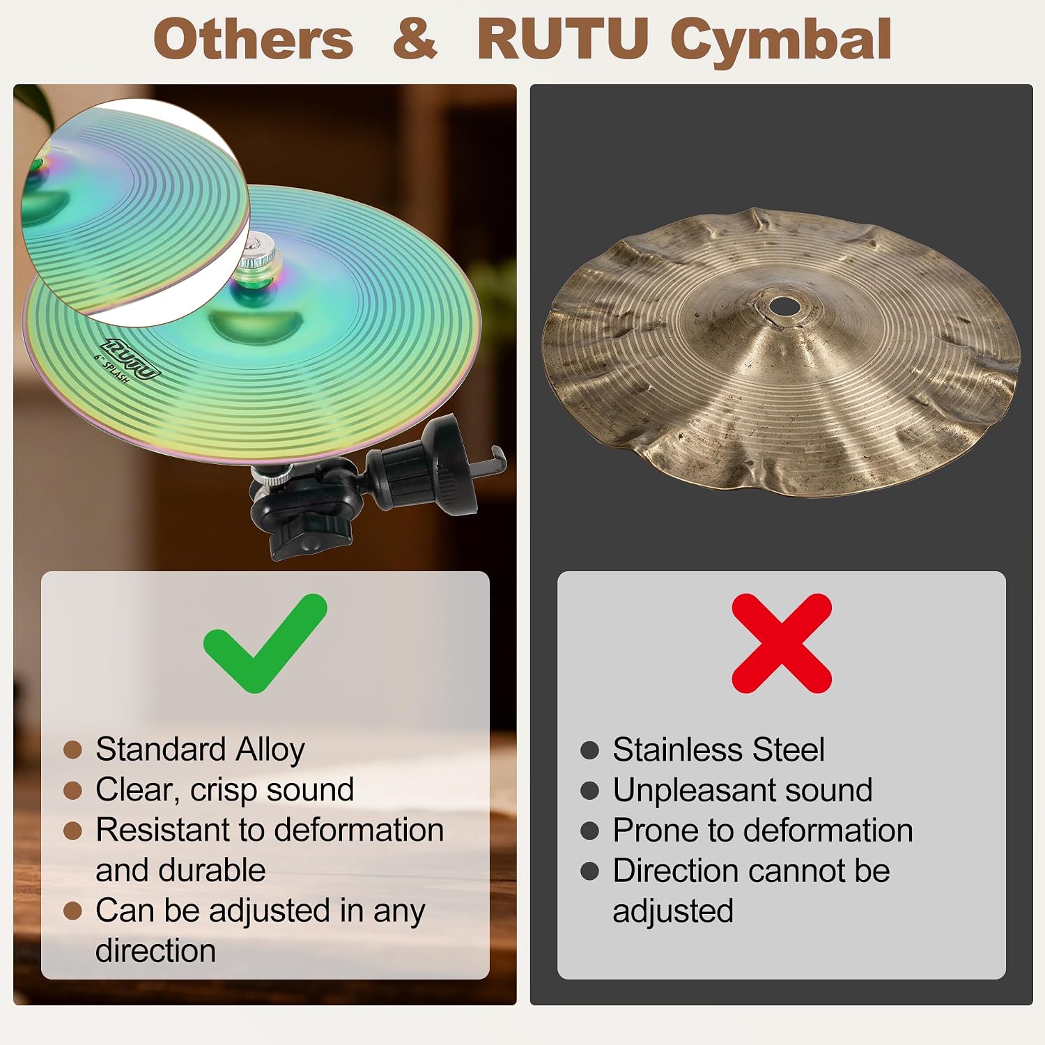 Detalle de RUTU Car Vent Cymbal 6-inch