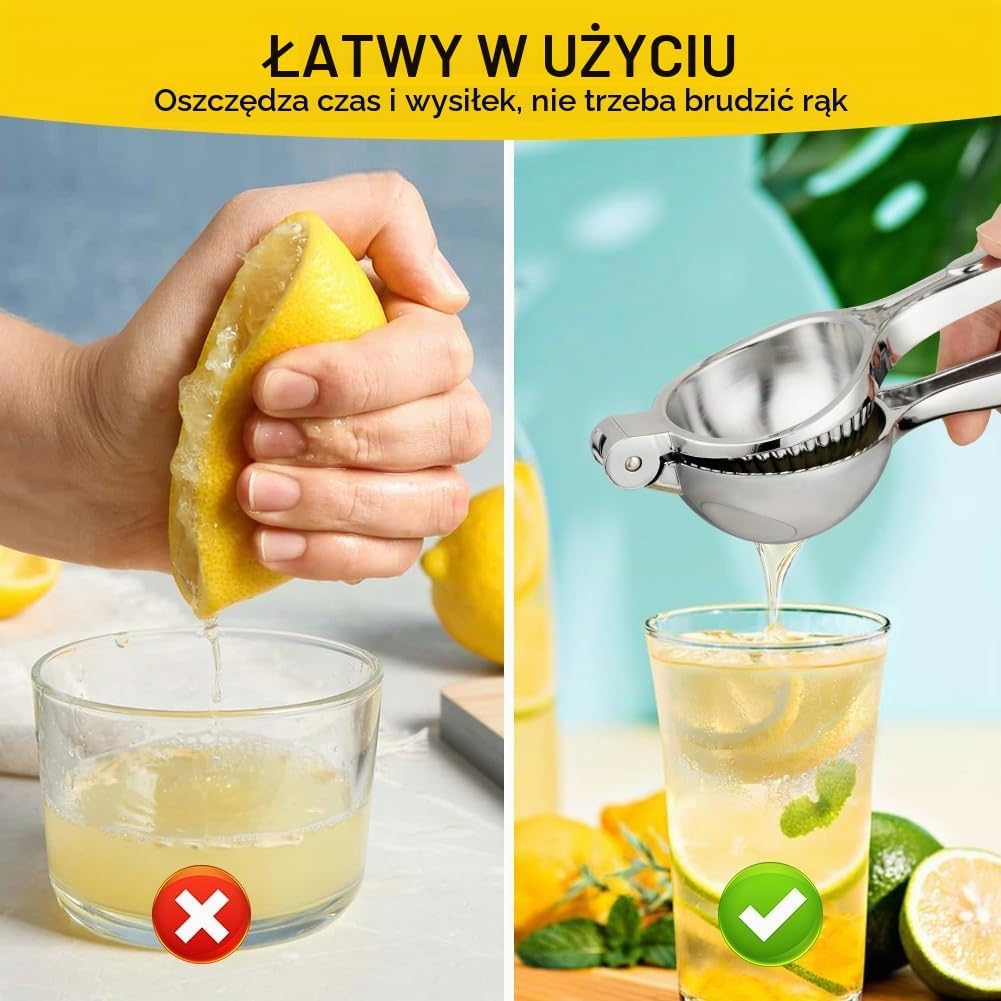 Detalle de AUAUY ręczna wyciskarka do cytrusów ze stopu cynku, srebrna