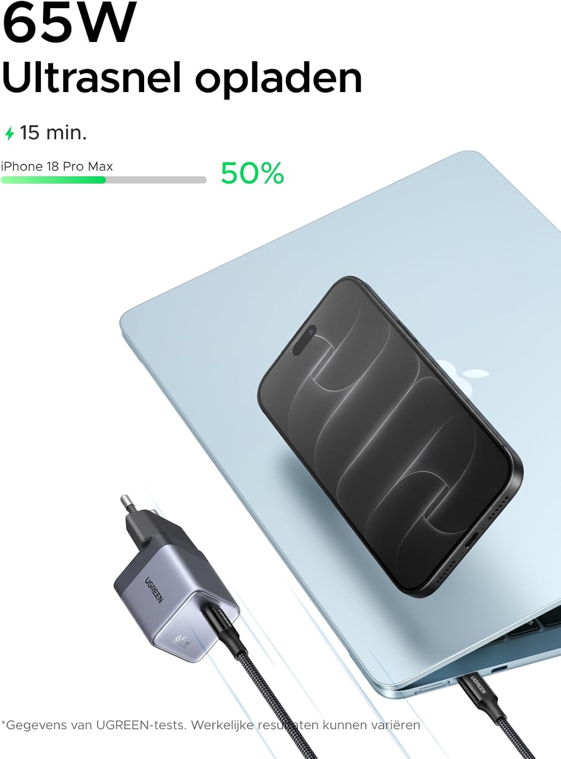 Thumbnail 2 de UGREEN Nexode Air 65W USB-C-oplader, compact, met AVS en GaNInfinity