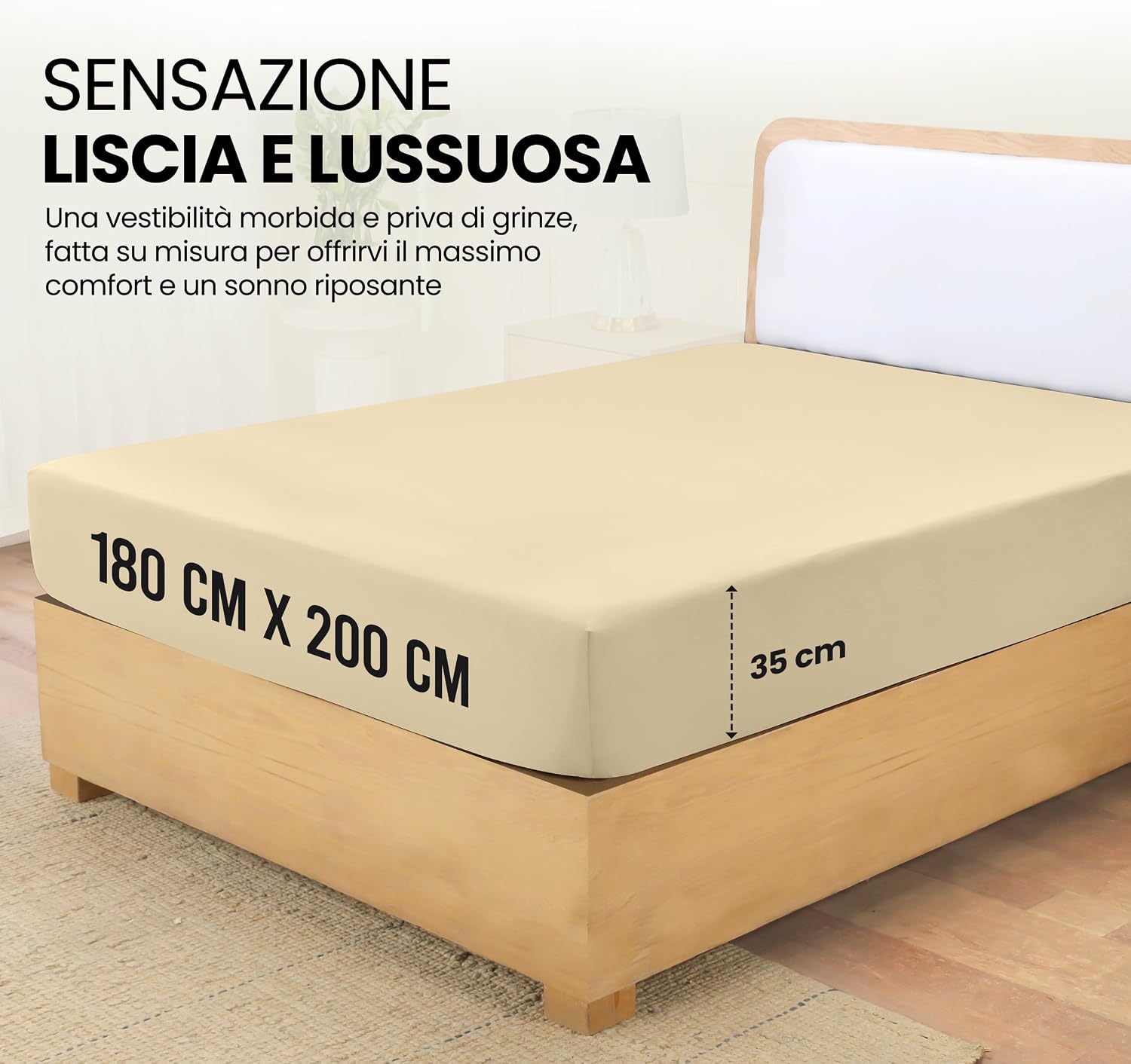 Detalle 2 de Utopia Bedding Lenzuolo con Angoli 180x200 cm