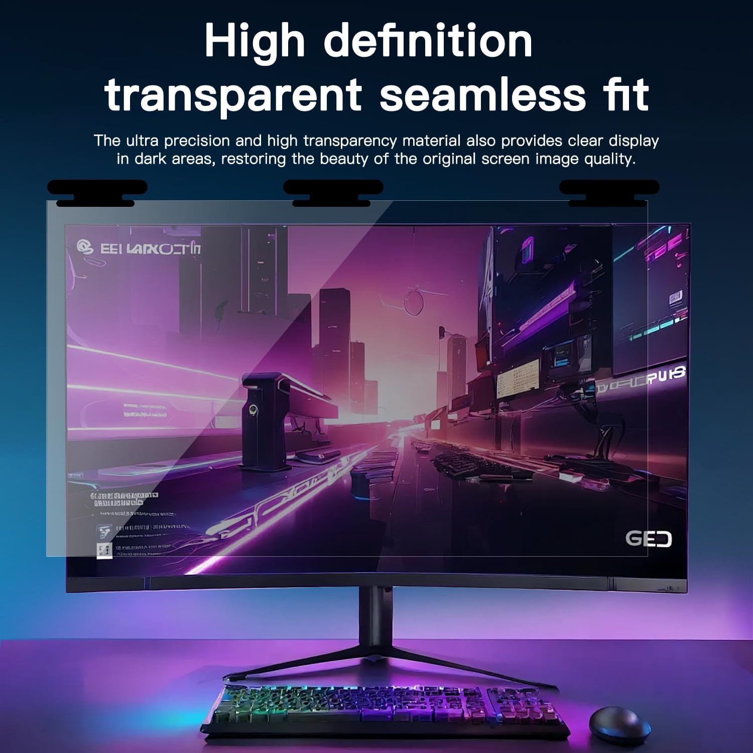 Detalle de Halloive 2-Pack 27-Inch Magnetic Hanging Privacy Screen for 16:9 Monitors