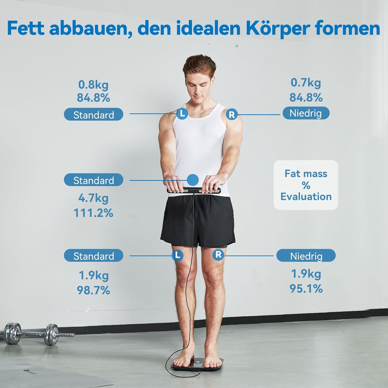 Thumbnail 2 de Lepulse P1 Körperanalysewaage mit Handsensoren (Körperfett, Muskelmasse, App) – Schwarz