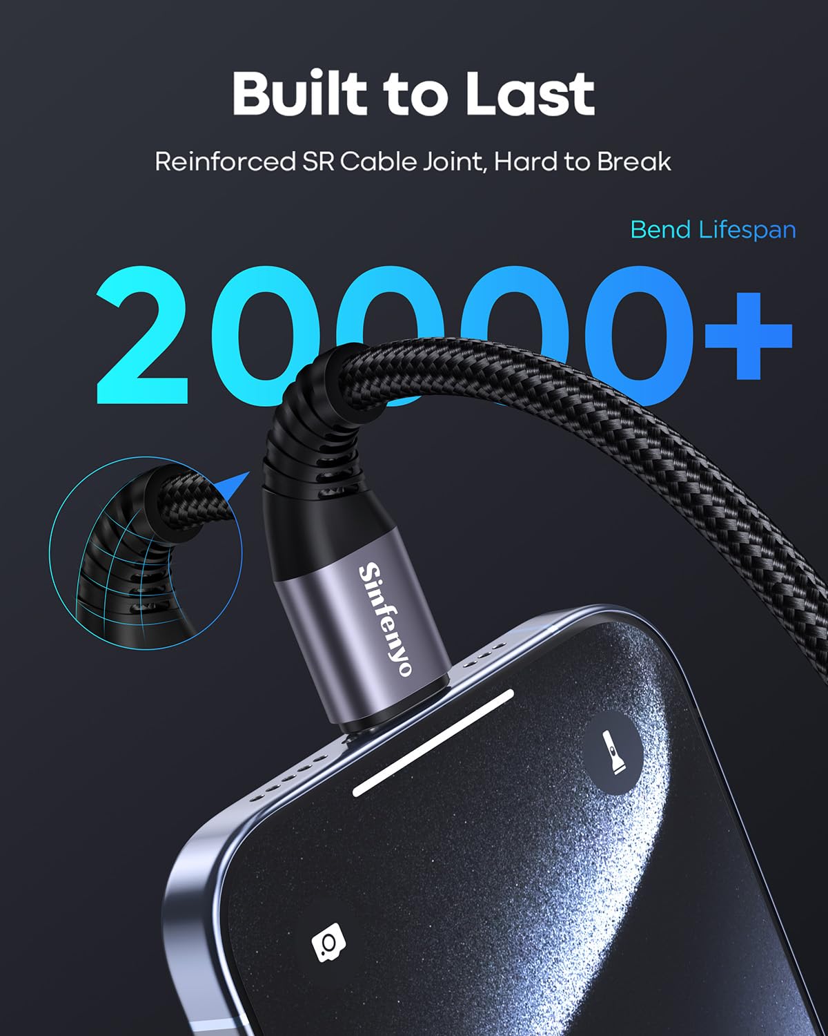 Detalle de USB to USB C Cable 3Pack 3M (Braided) — fast charging USB-A to USB-C for phones, tablets and PS5