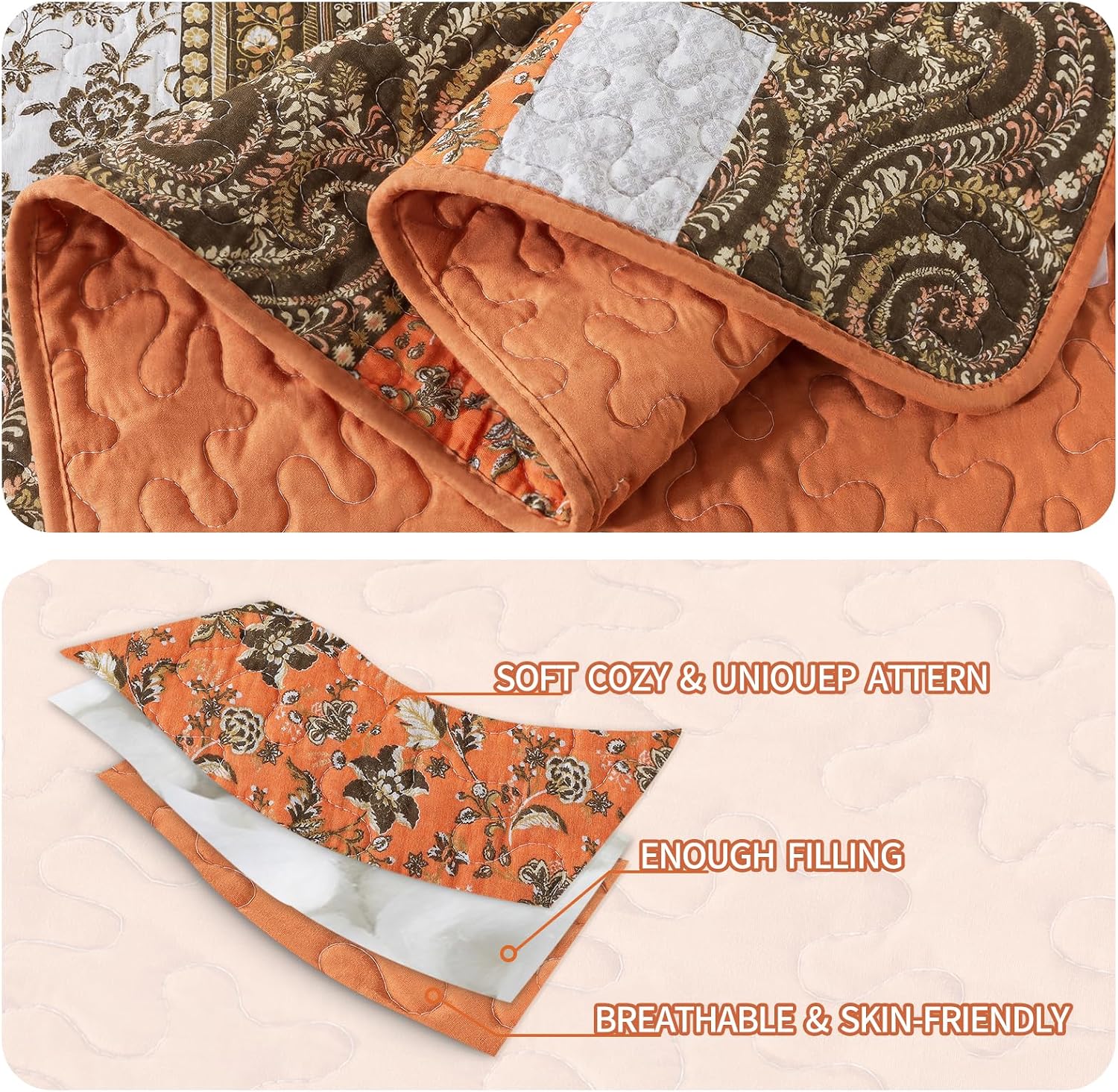Detalle 2 de BEDIFANY California King Quilt, 100% Cotton