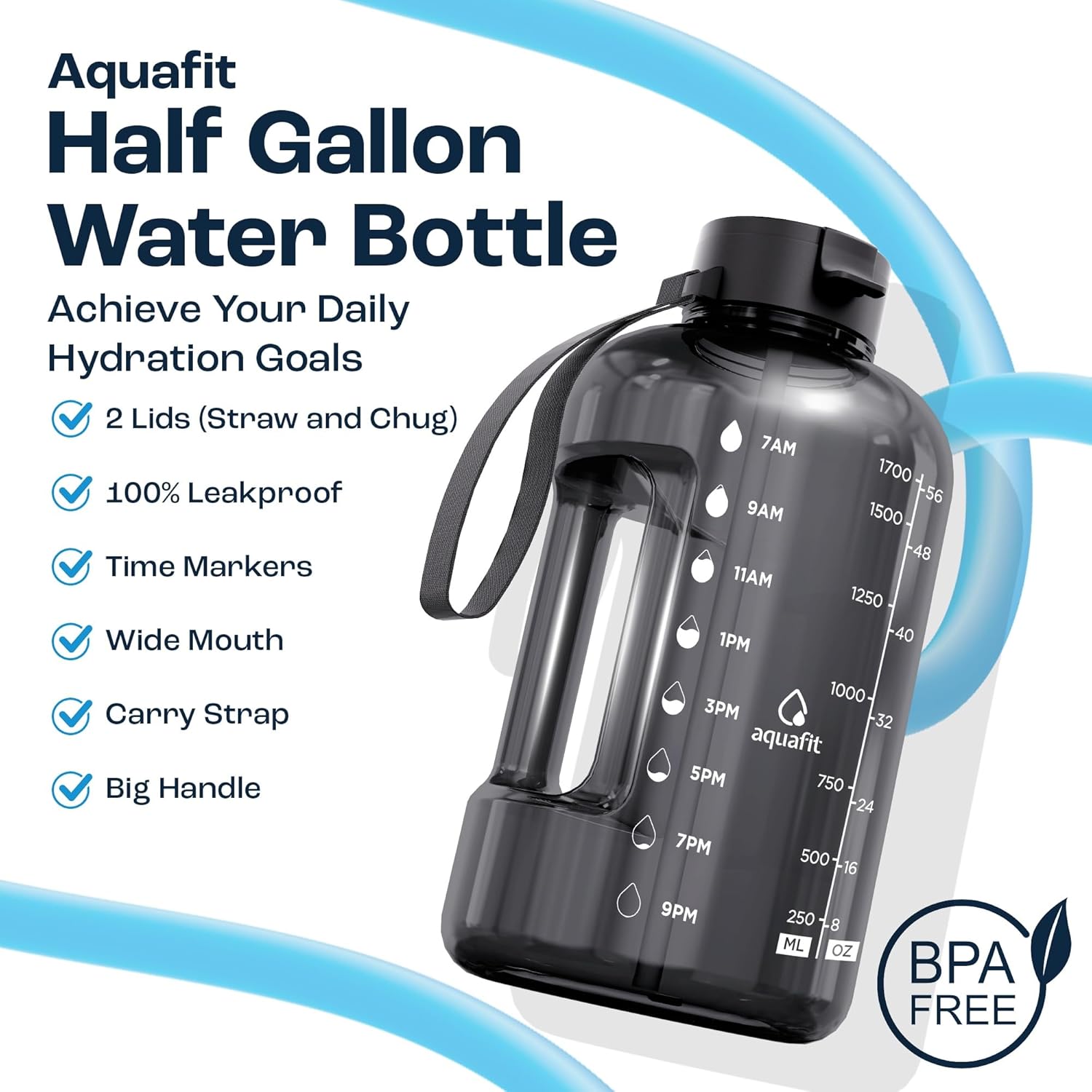 Thumbnail 1 de AQUAFIT 64 oz Half Gallon Water Bottle