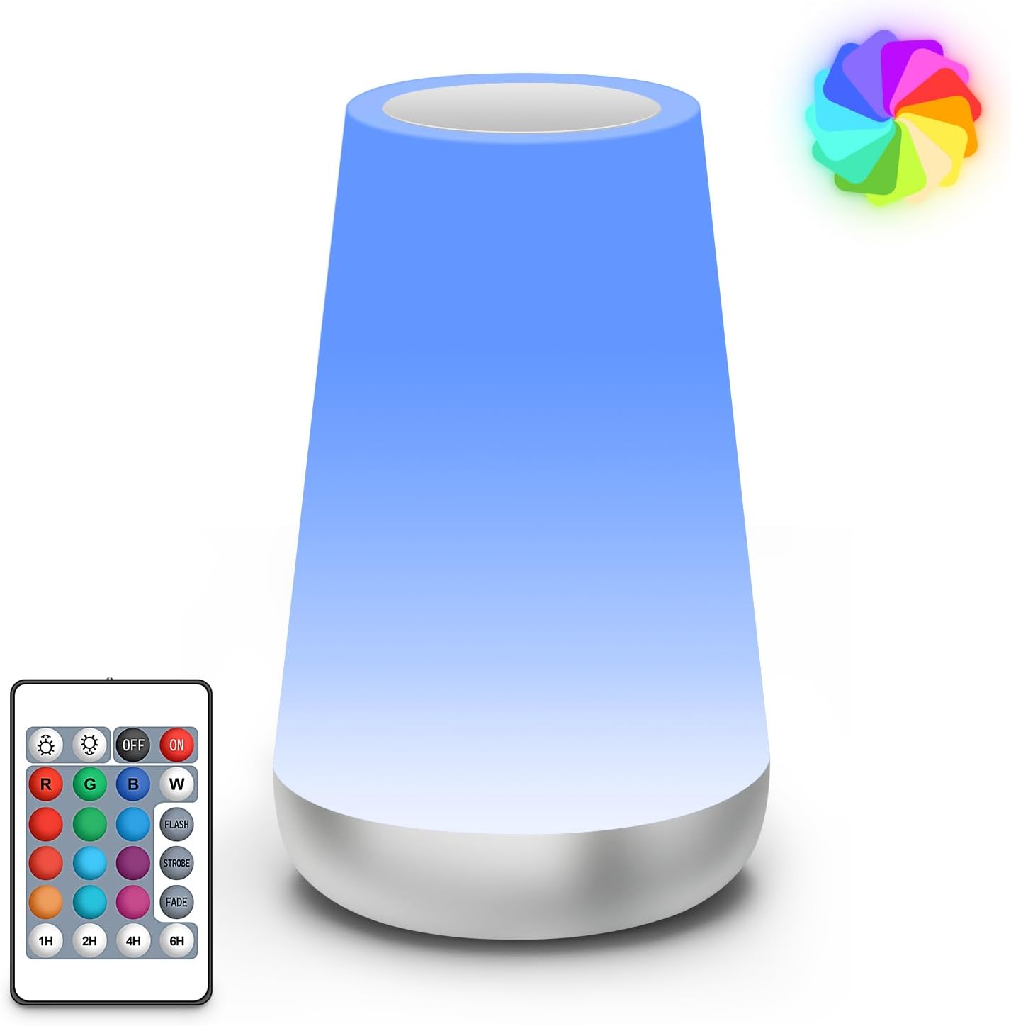 Detalle de Auxmir Night Light: LED Touch Table Lamp with 13 Colours, 5 Brightness Levels and Remote Control