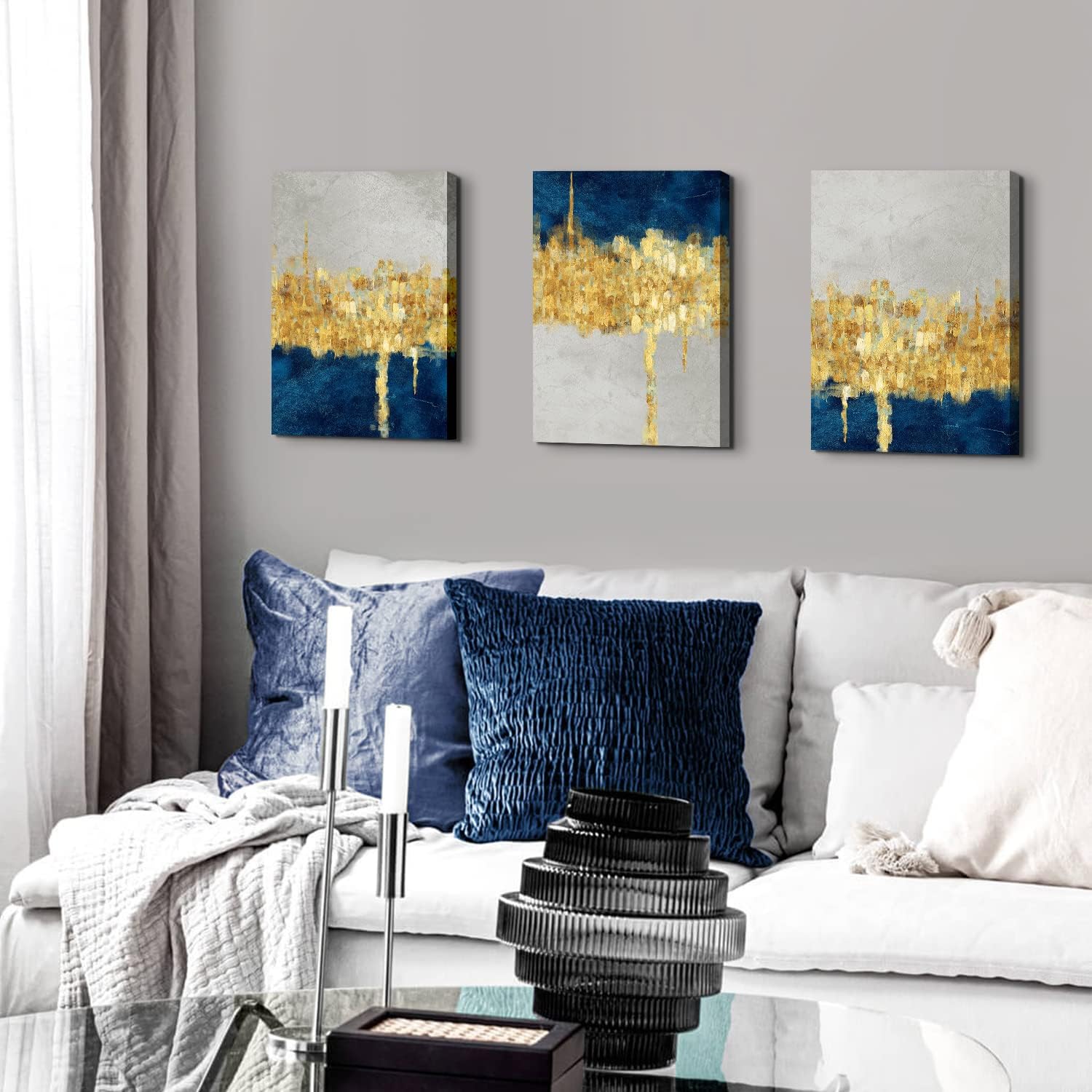 Thumbnail 2 de AREBOLO Blue Abstract Wall Art 12x16 🖼️