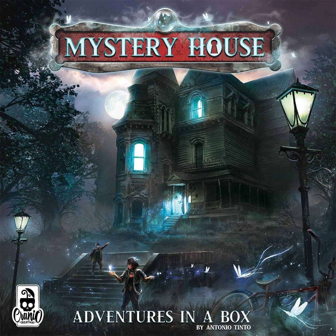Detalle de Cranio Creations Mystery House (MHS01) – gra planszowa dla 4 graczy, motyw tajemnicy