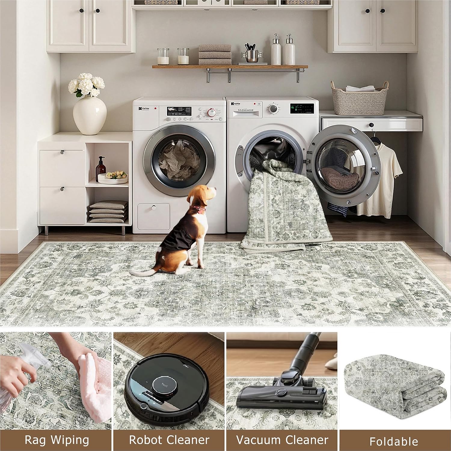 Detalle 2 de Vintage area rug 160x230cm for indoor use