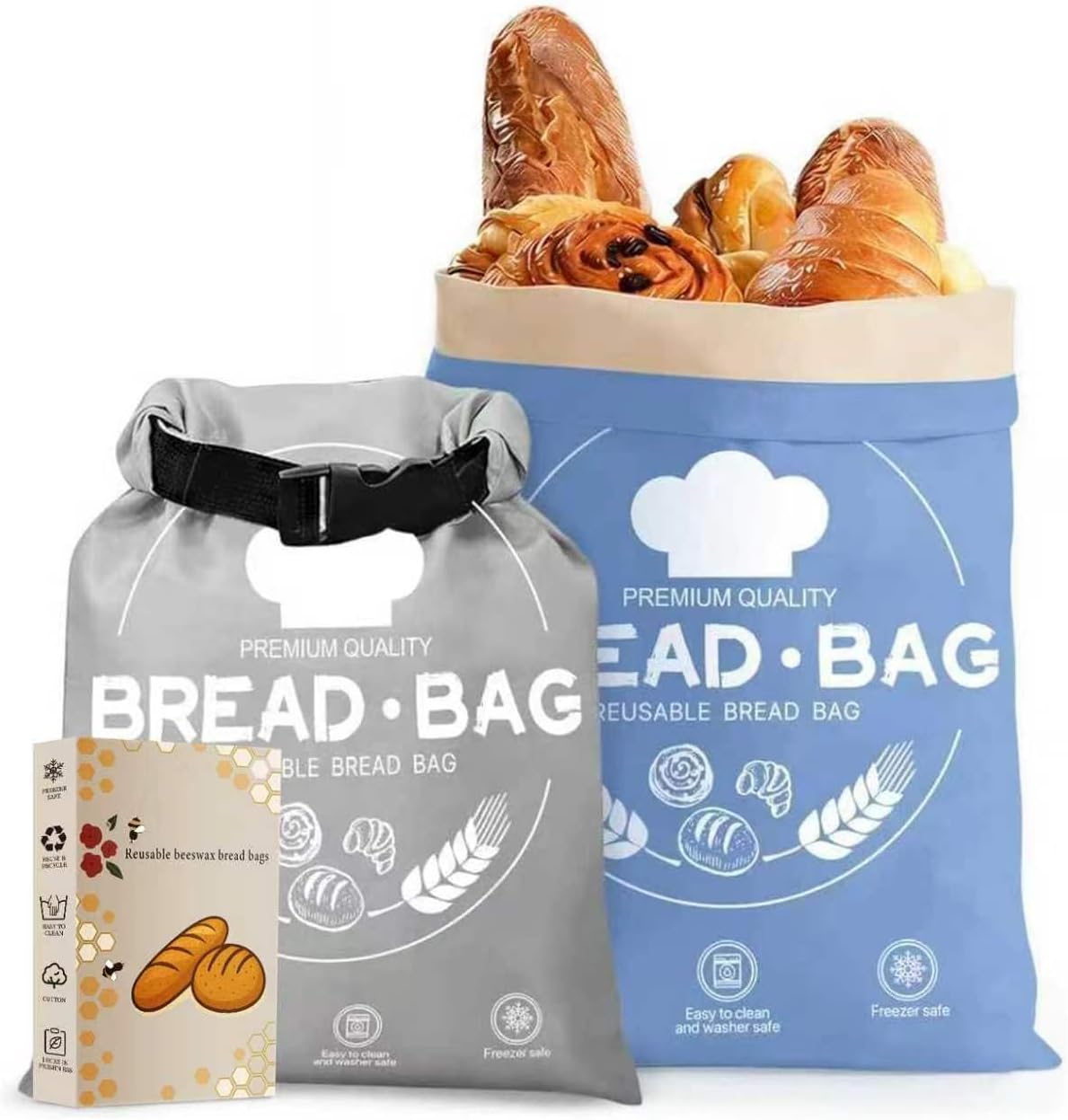 Detalle de LDJRCP reusable beeswax bread bags, XL