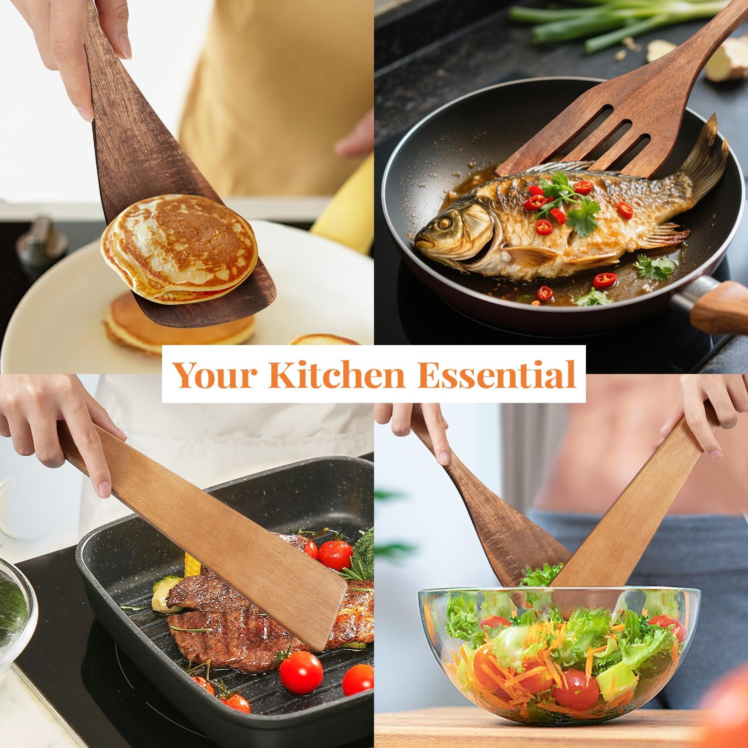 Thumbnail 6 de MORGLES Wooden Spatula Set, Acacia Wood
