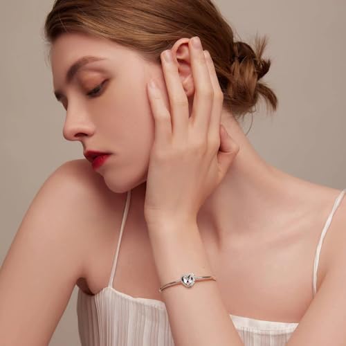 Detalle 2 de ShiYu Charm de plata de ley 925 en forma de corazón con manos para pulsera Pandora