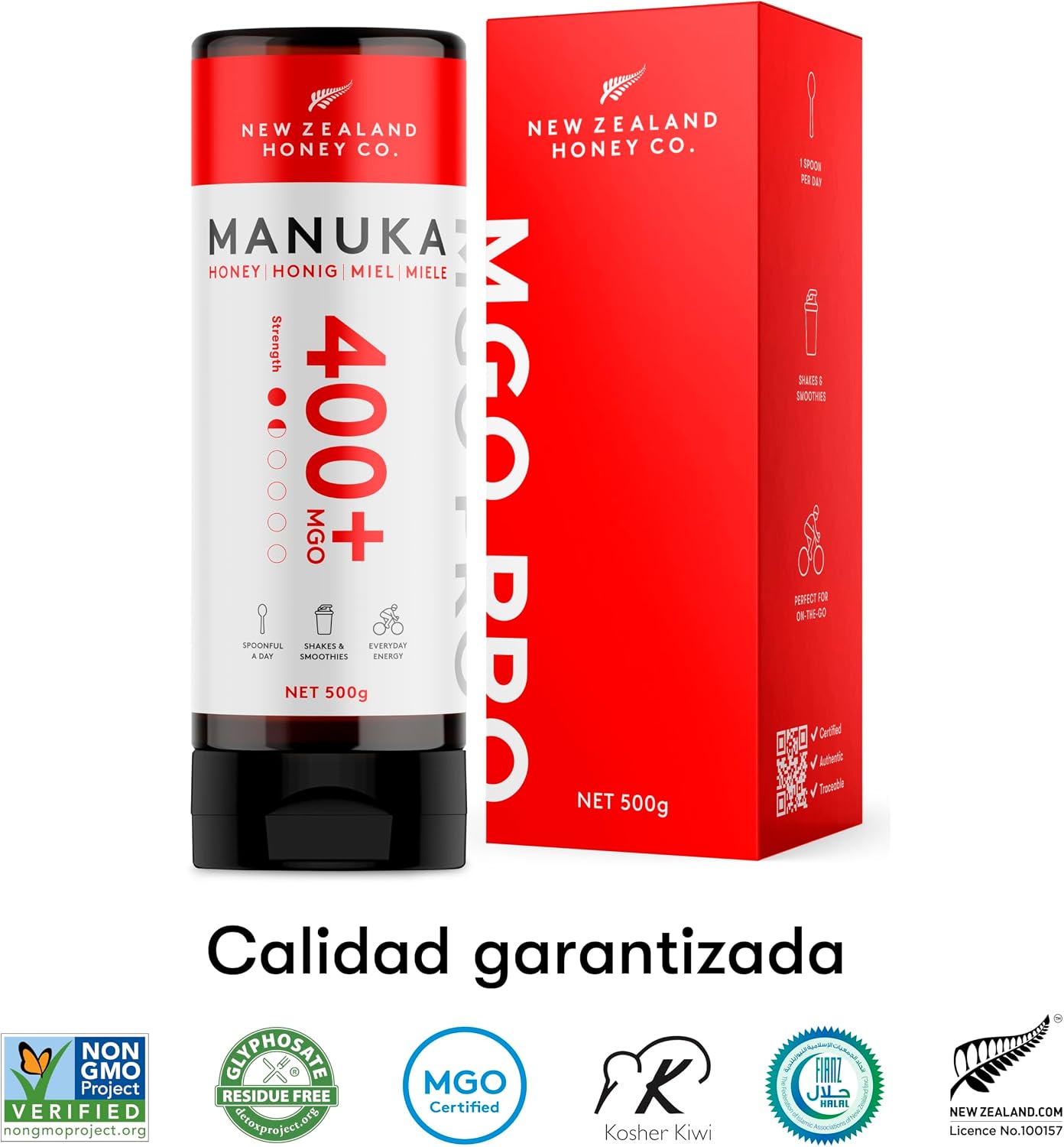Detalle 2 de New Zealand Honey Co. Miel de Manuka MGO 400+ 🍯 500g