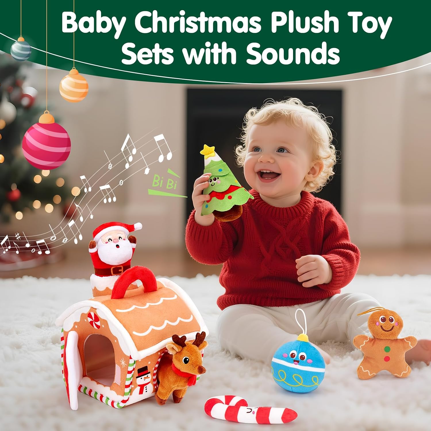 Detalle 2 de hahaland Baby Toys 6–12 Months sensory plush