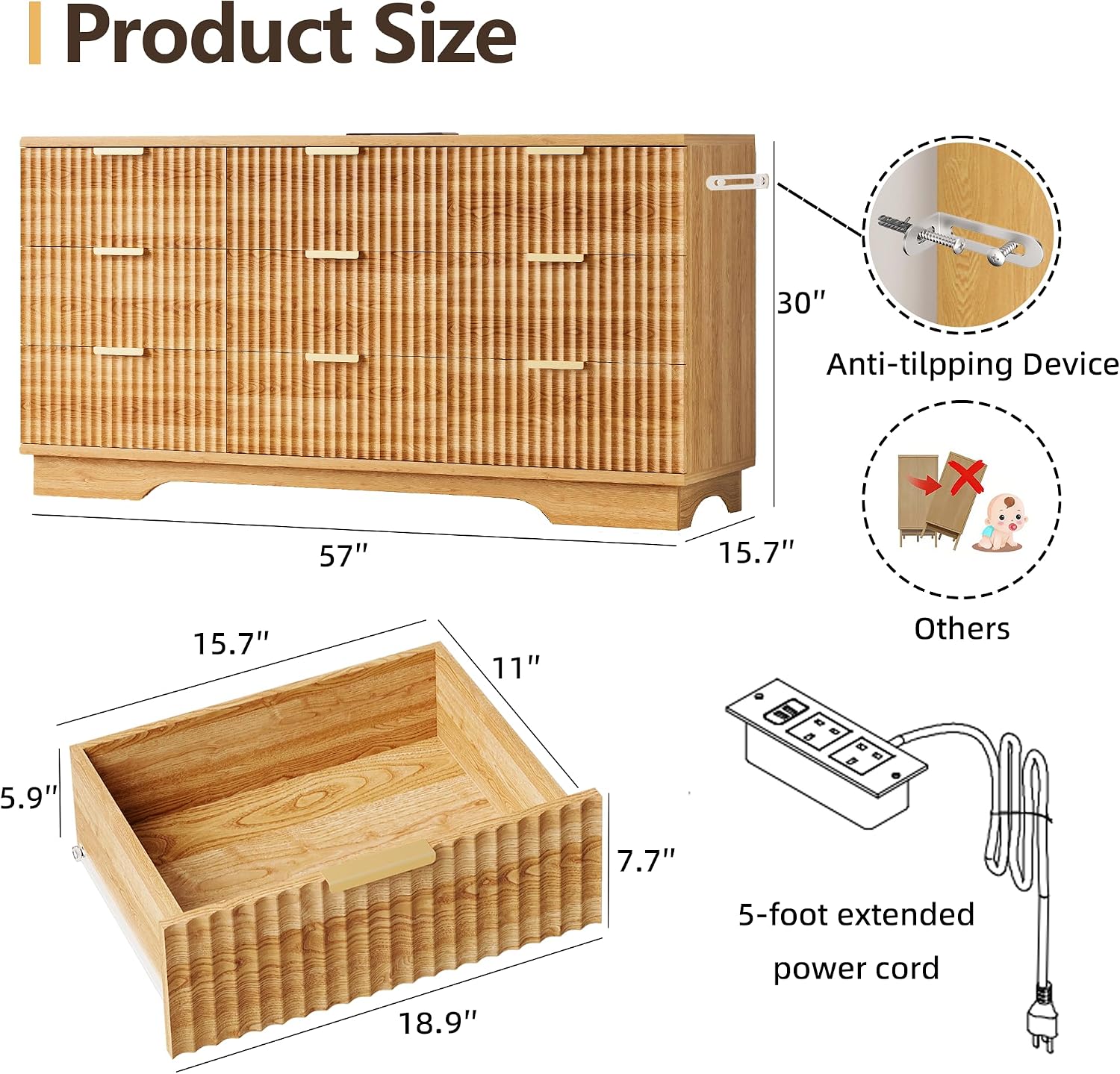 Thumbnail 2 de HCHQHS 9-Drawer Dresser