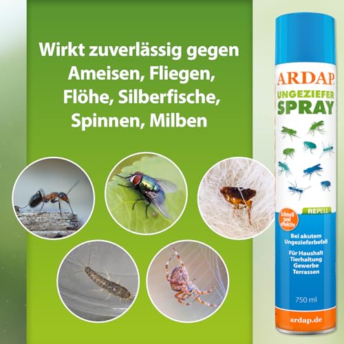 Detalle de ARP ARDAP Repell Ungezieferspray 750ml – Schnelle Abwehr bei akutem Ungezieferbefall