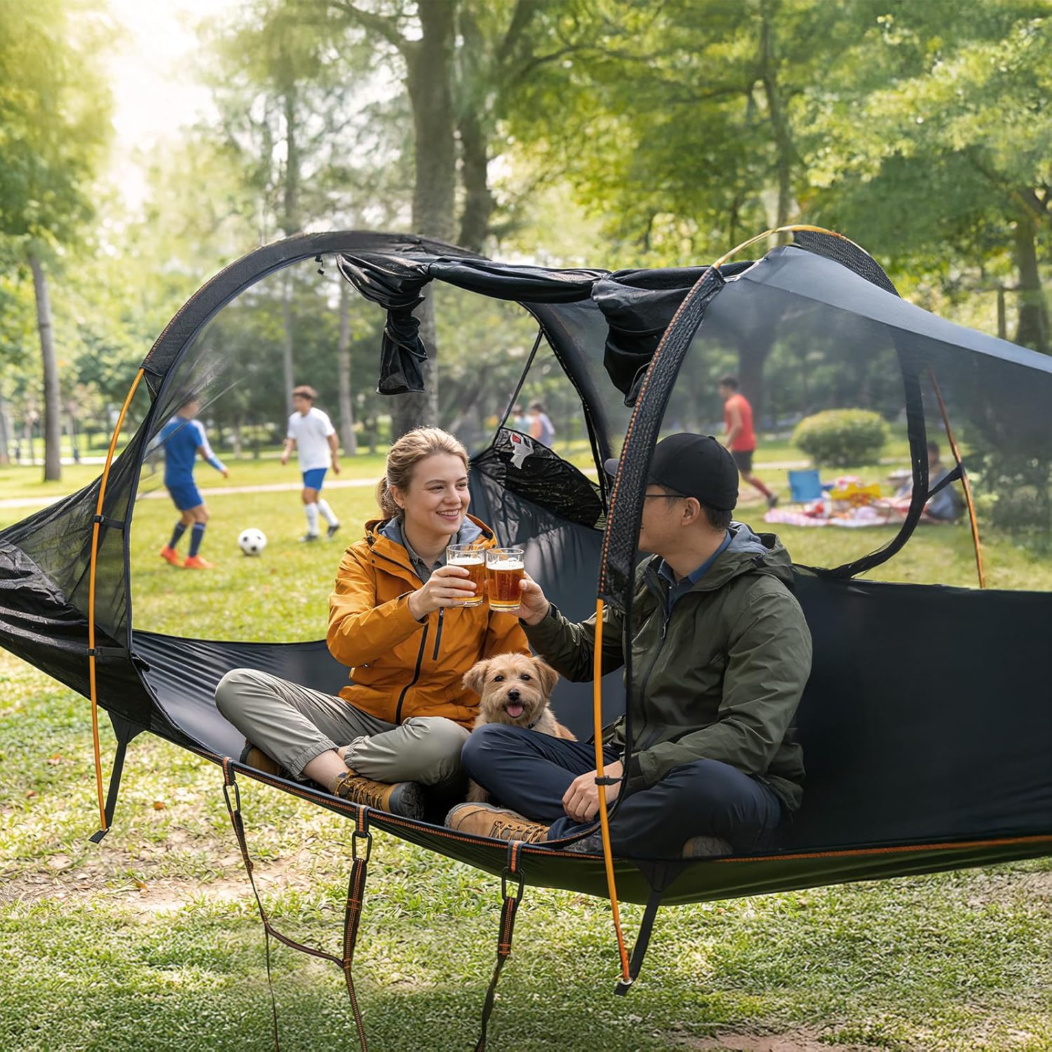 Thumbnail 2 de Night Cat 2 Person Hammock Tent (Triangle Hammock) with Mosquito Net Rainfly