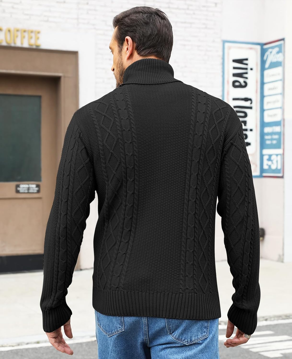 Thumbnail 3 de Zetieny Herren Rollkragen-Pullover aus Feinstrick – Slim Fit, Langarm