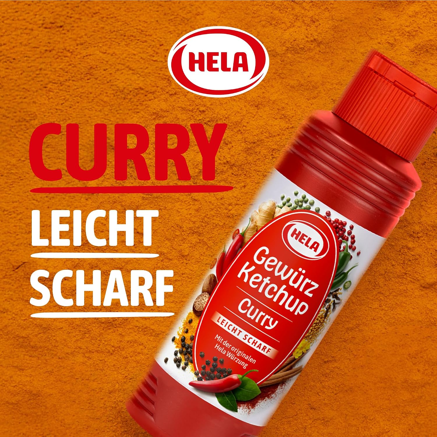 Detalle de Hela Gewürz Ketchup Curry scharf (300 ml) – würziger Curryketchup mit angenehmer Schärfe