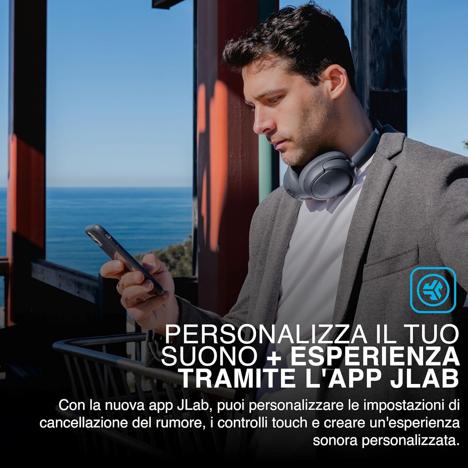 Thumbnail 4 de JLab JBuds LUX ANC Grafite – cuffie wireless Bluetooth sopra l’orecchio con Smart ANC e multipunto