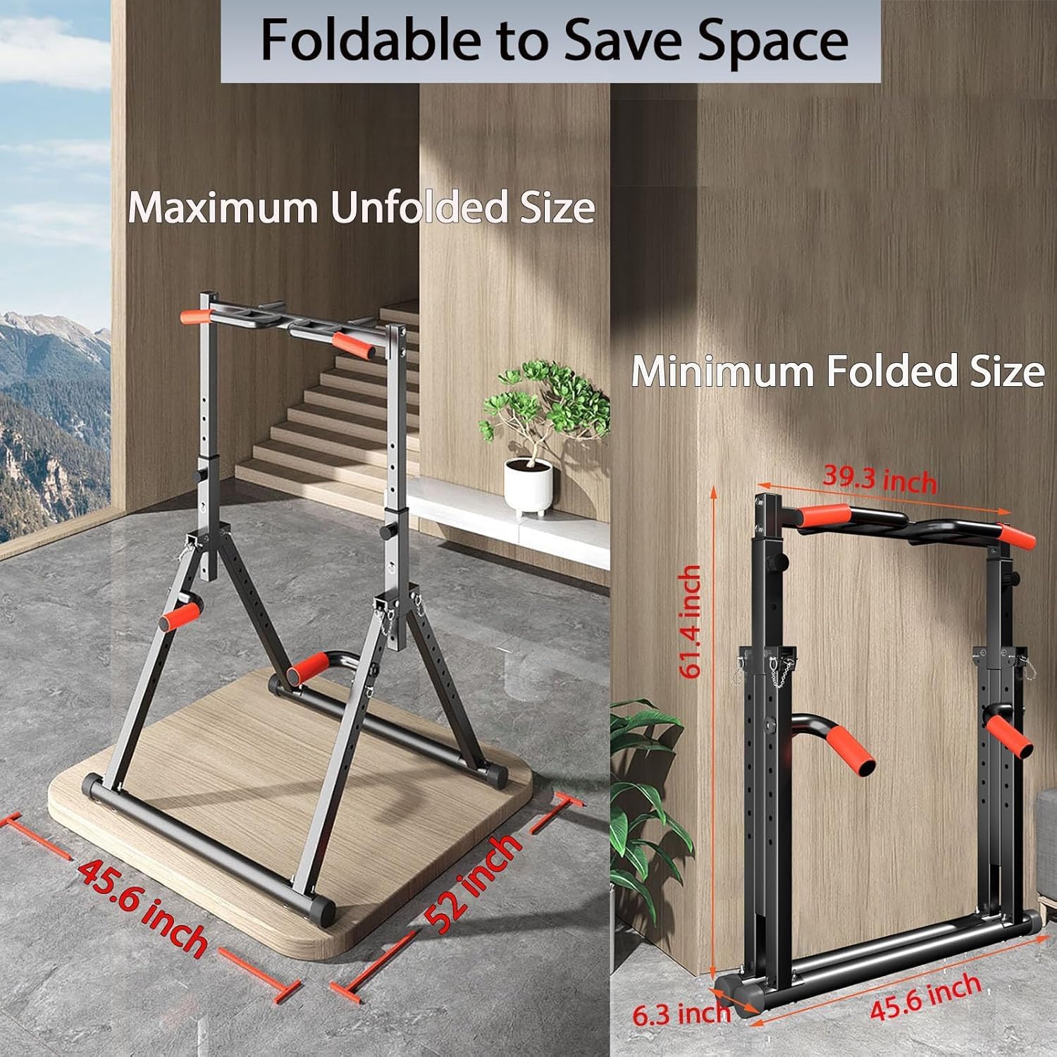 Thumbnail 3 de DOBESTS Foldable Power Tower Dip Station with Pull Up Bar — Free Stand Fitness Equipment for Home Gym
