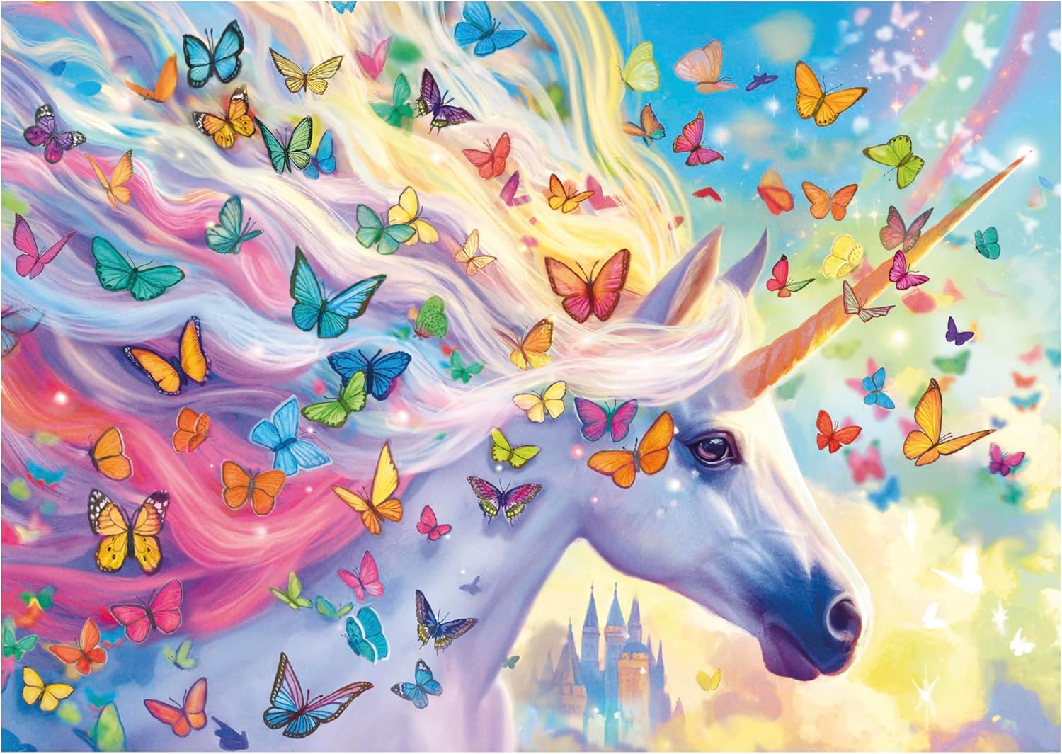 Thumbnail 1 de Educa puzzle da 500 pezzi per adulti “Unicorno arcobaleno” con colla Fix Puzzle (48 x 34 cm)