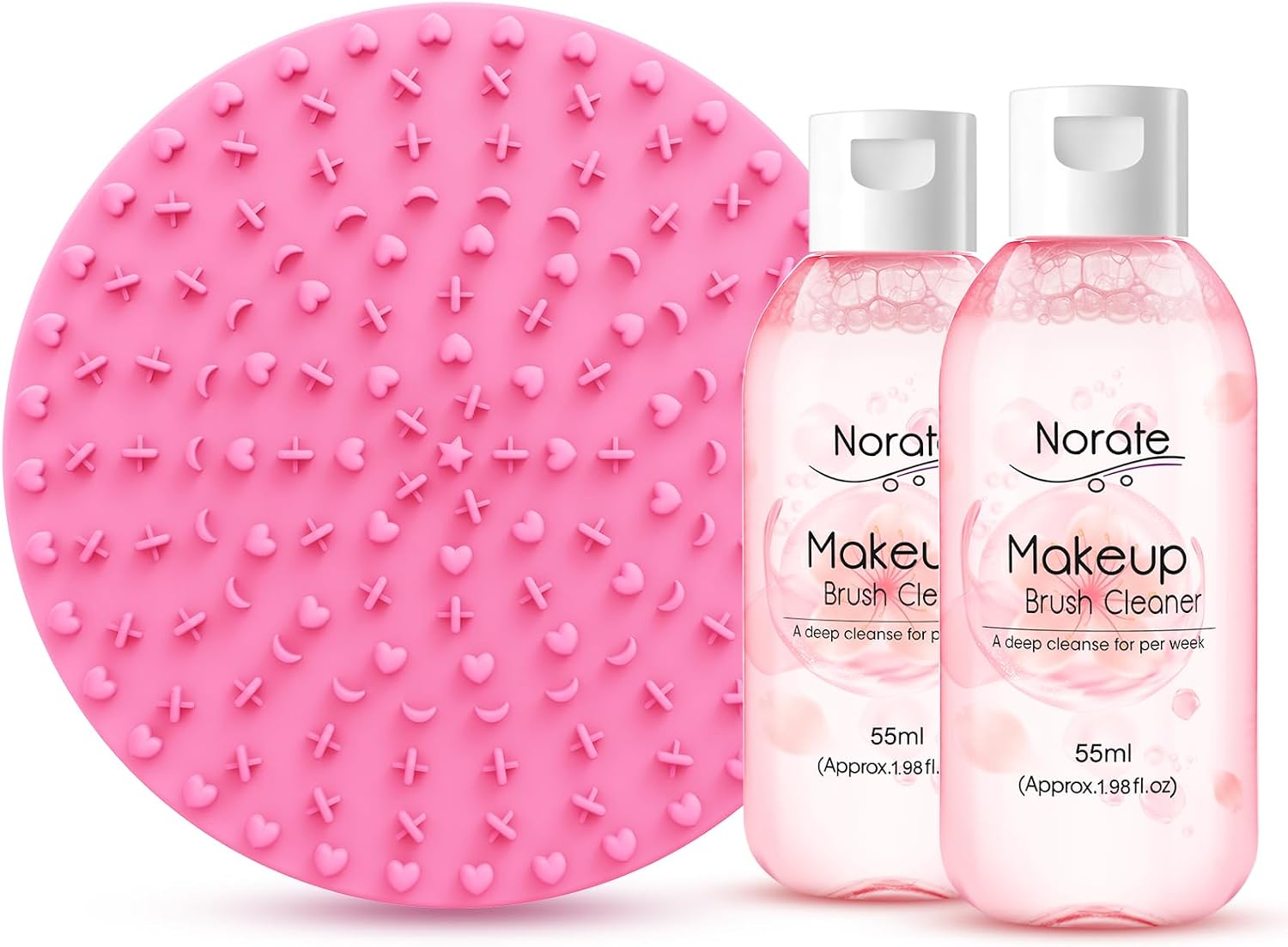 Detalle de Norate Makeup Brush Cleaner Set with Silicone Cleaning Mat and Brush Shampoo