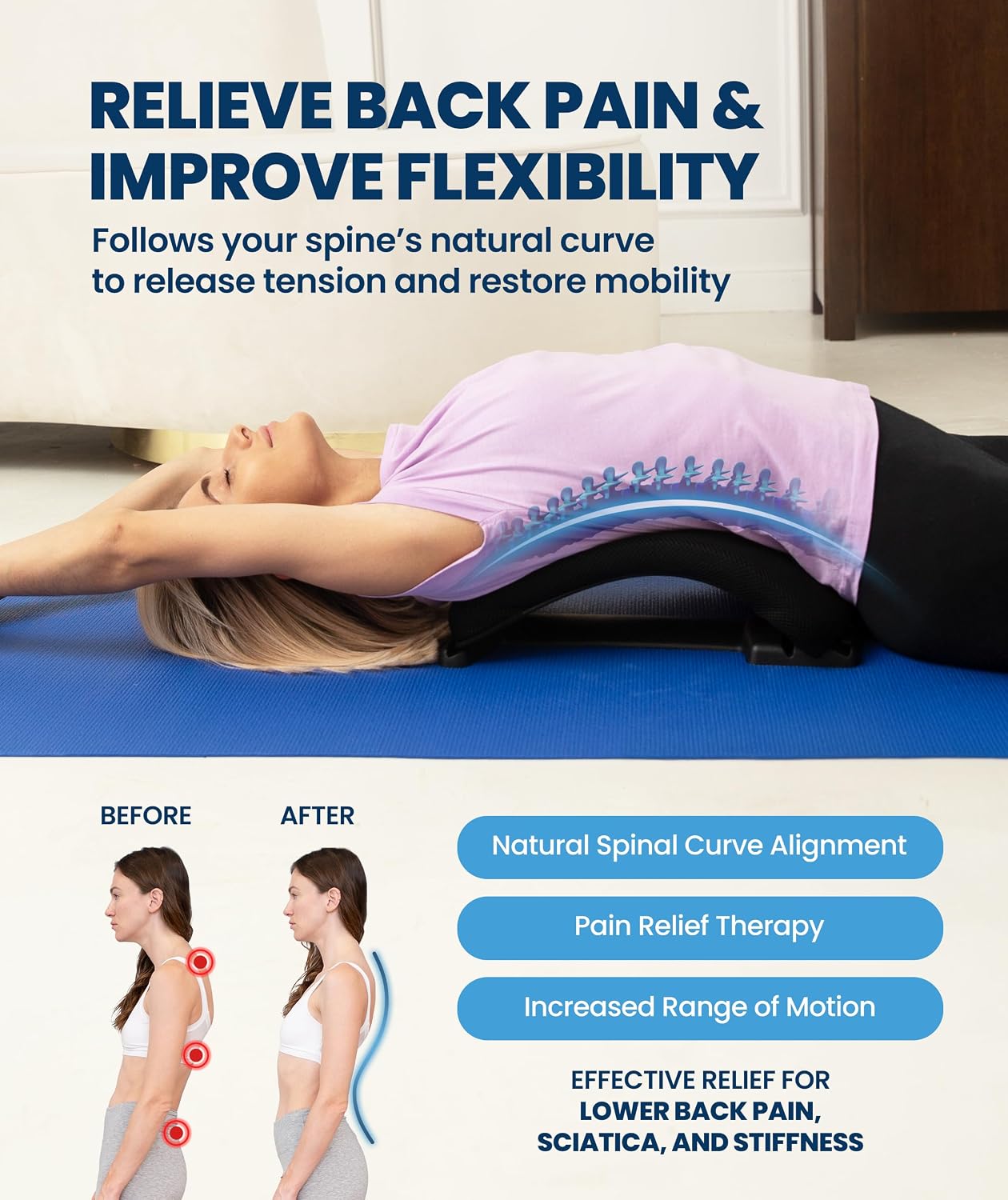 Detalle 2 de Everlasting Comfort BSC Lumbar Support Board with 3 Angles and 88 Acupressure Nodes