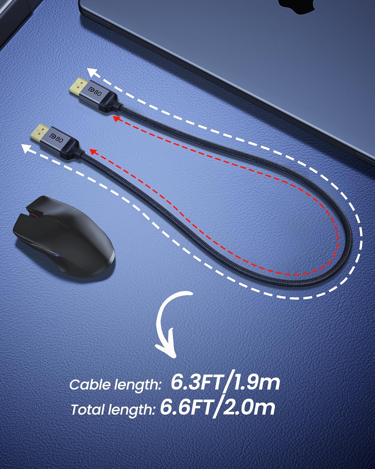 Thumbnail 4 de Silkland 80Gbps DisplayPort 2.1 cable 2m