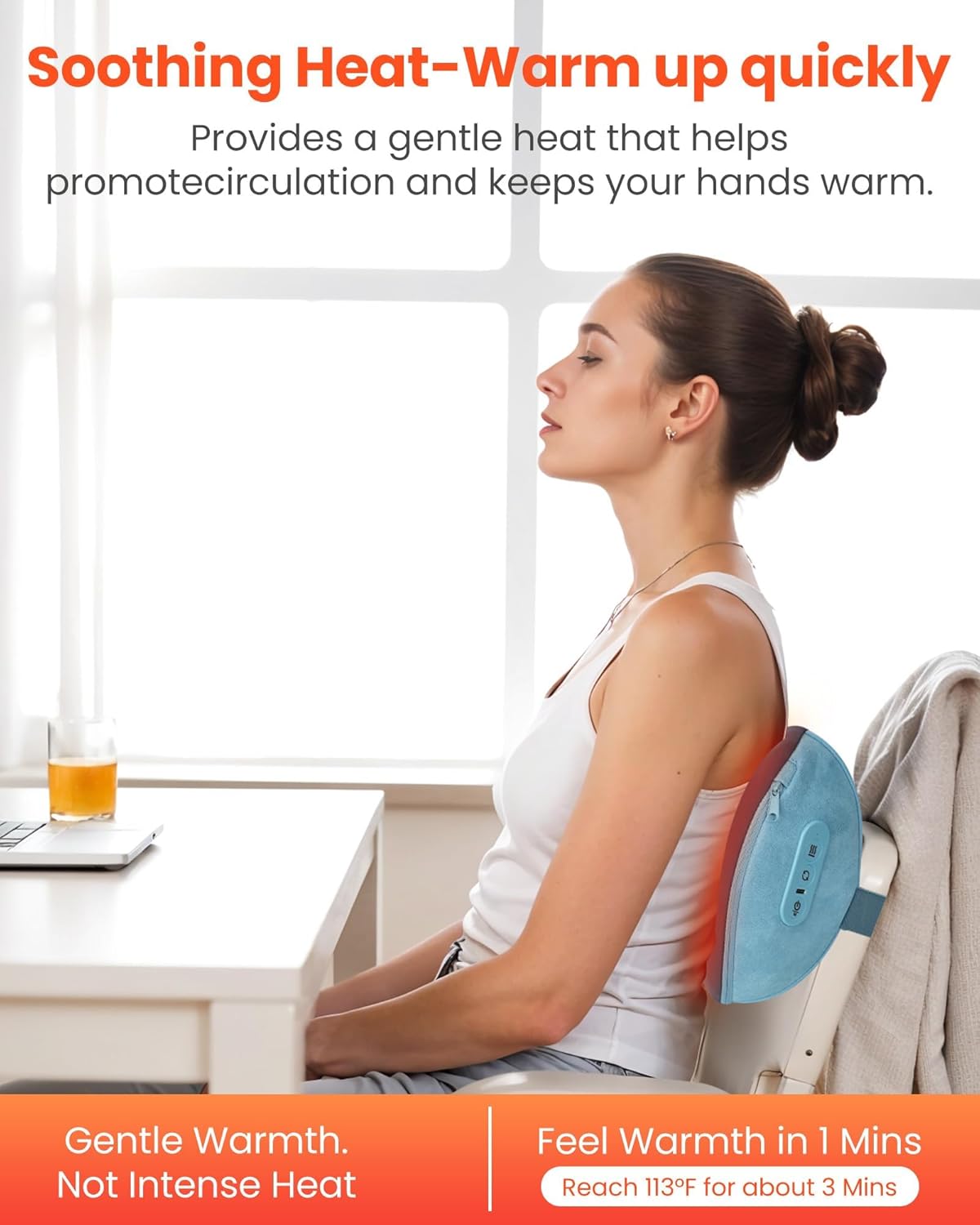 Detalle de Cordless Shiatsu Neck and Back Massager with Heat, 3D Kneading and USB-C