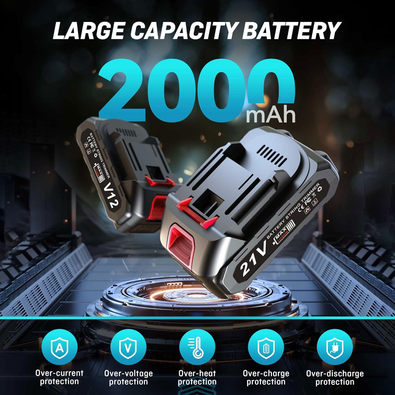 Thumbnail 1 de Jwdj Portable Cordless Pressure Washer (2-Pack Batteries, 1200 PSI, 336L/h) with 6-in-1 Nozzle & Adjustable Foam Cannon