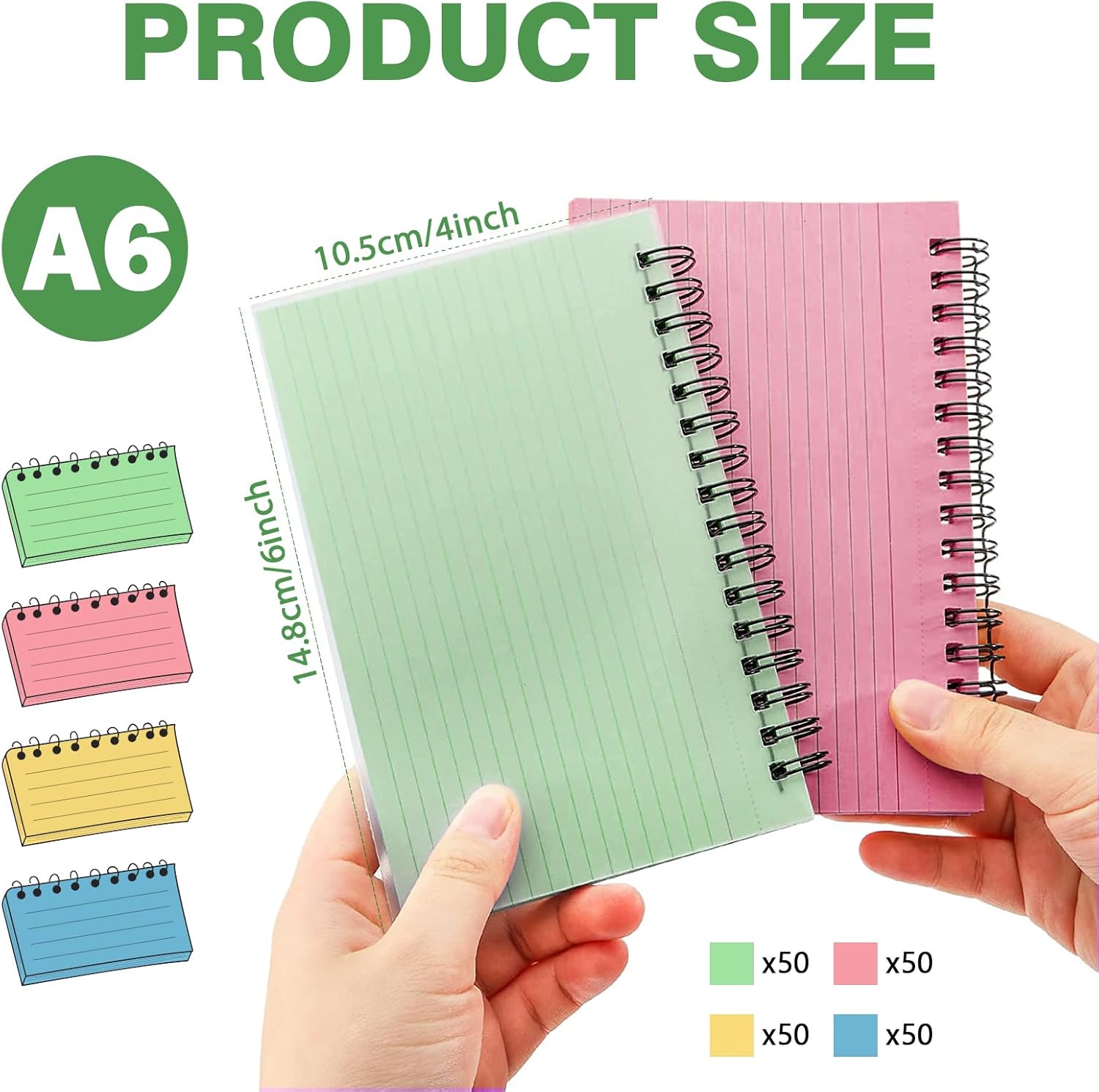 Thumbnail 5 de Vakki A6 Flash Cards (200 PCS) Revision Index Papers, spiral ruled cue notepaper