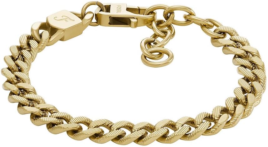 Thumbnail 6 de Bracelet Fossil pour homme à chaîne en acier inoxydable, ton doré poli-brillant