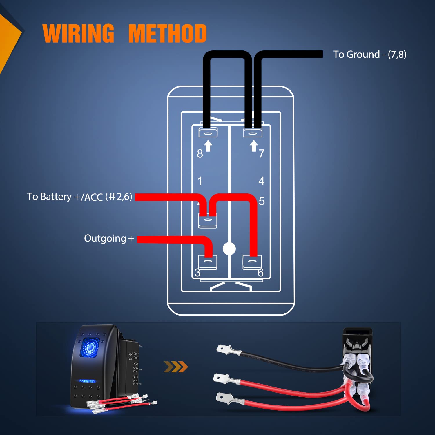 Thumbnail 6 de Nilight 90131F 5PIN SPST Rocker Switches 20A 🔧
