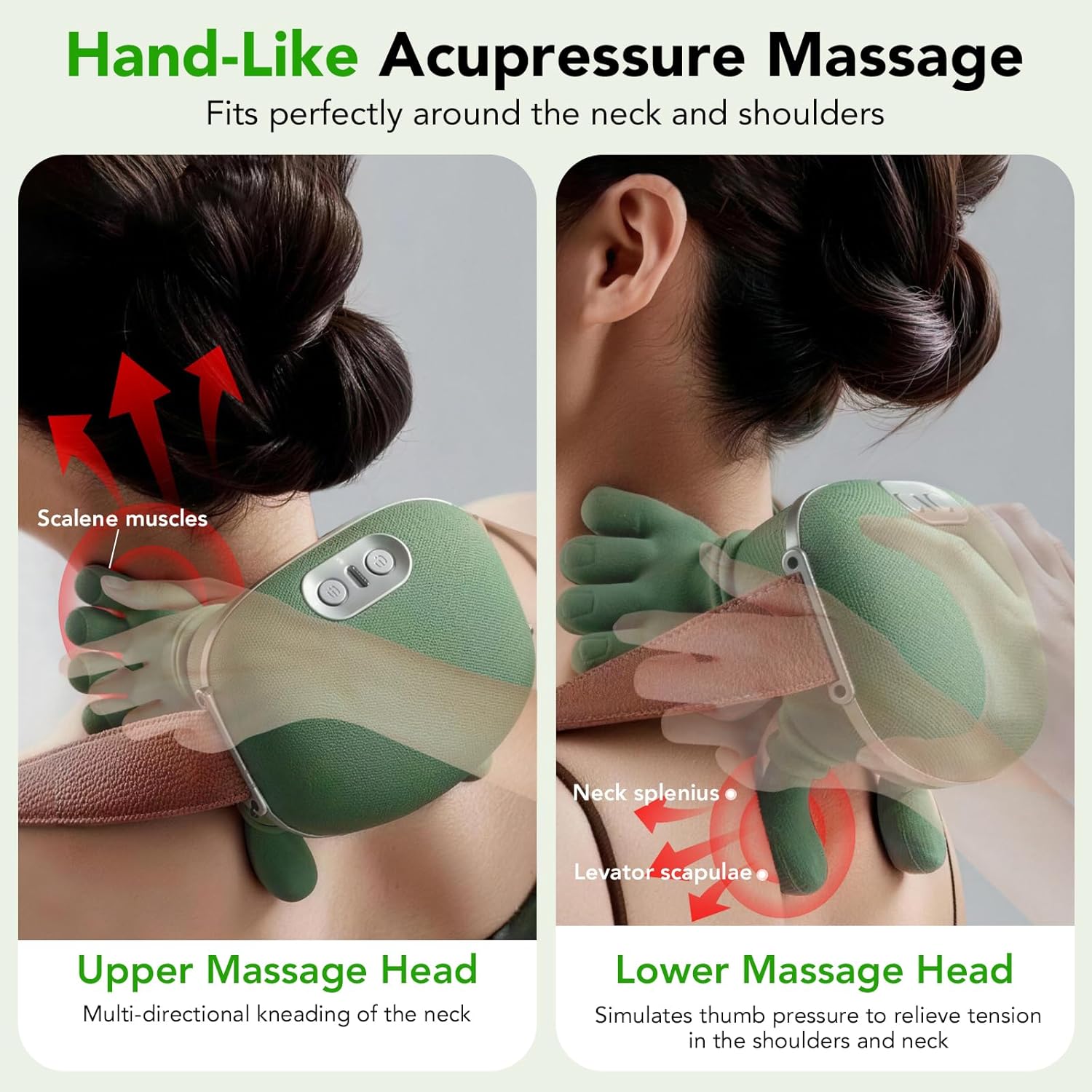 Detalle de 4D Massage Électrique du Cou avec Chauffage – Compagnon ergonomique pour les épaules et la nuque