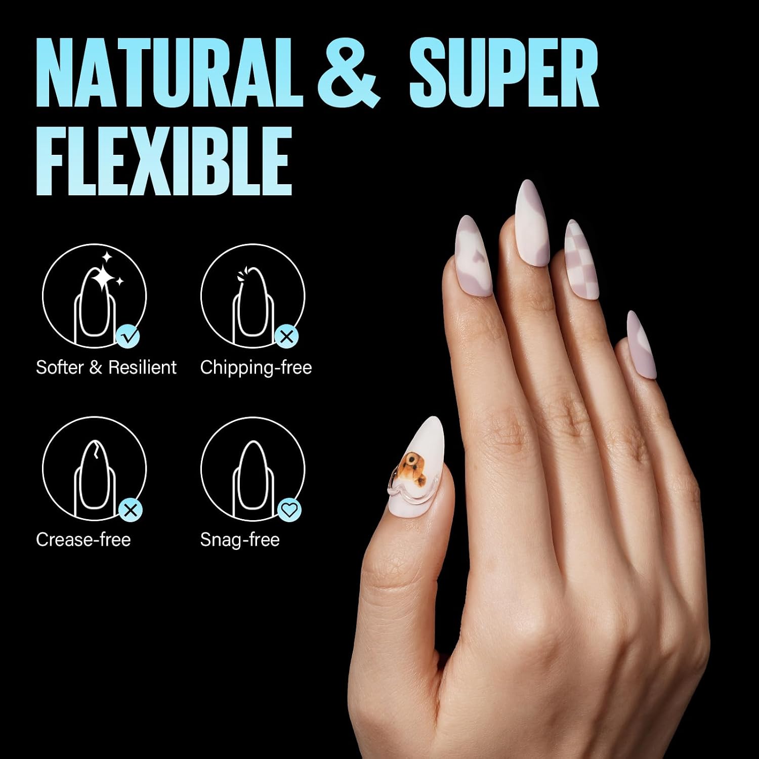 Detalle 1 de TOMICCA 504 Almond Gel Nageltips, 12 Größen