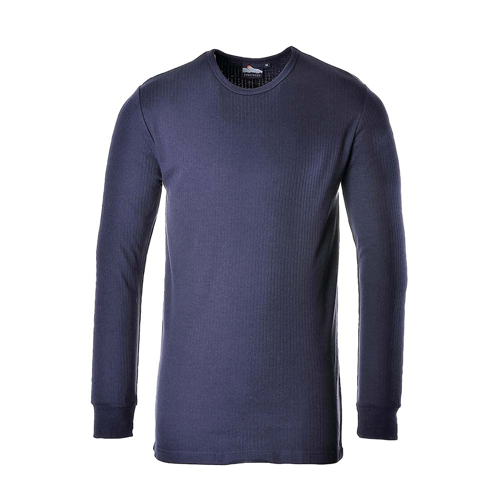 Detalle de Portwest B123 Insulated Thermal T‑Shirt Long Sleeve Navy 4X‑Large