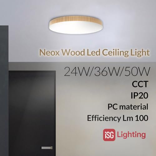 Thumbnail 2 de M Ledme Neox 24W Plafón LED con Madera Ø30 cm – Luz CCT para Cocina, Balcón y Dormitorio
