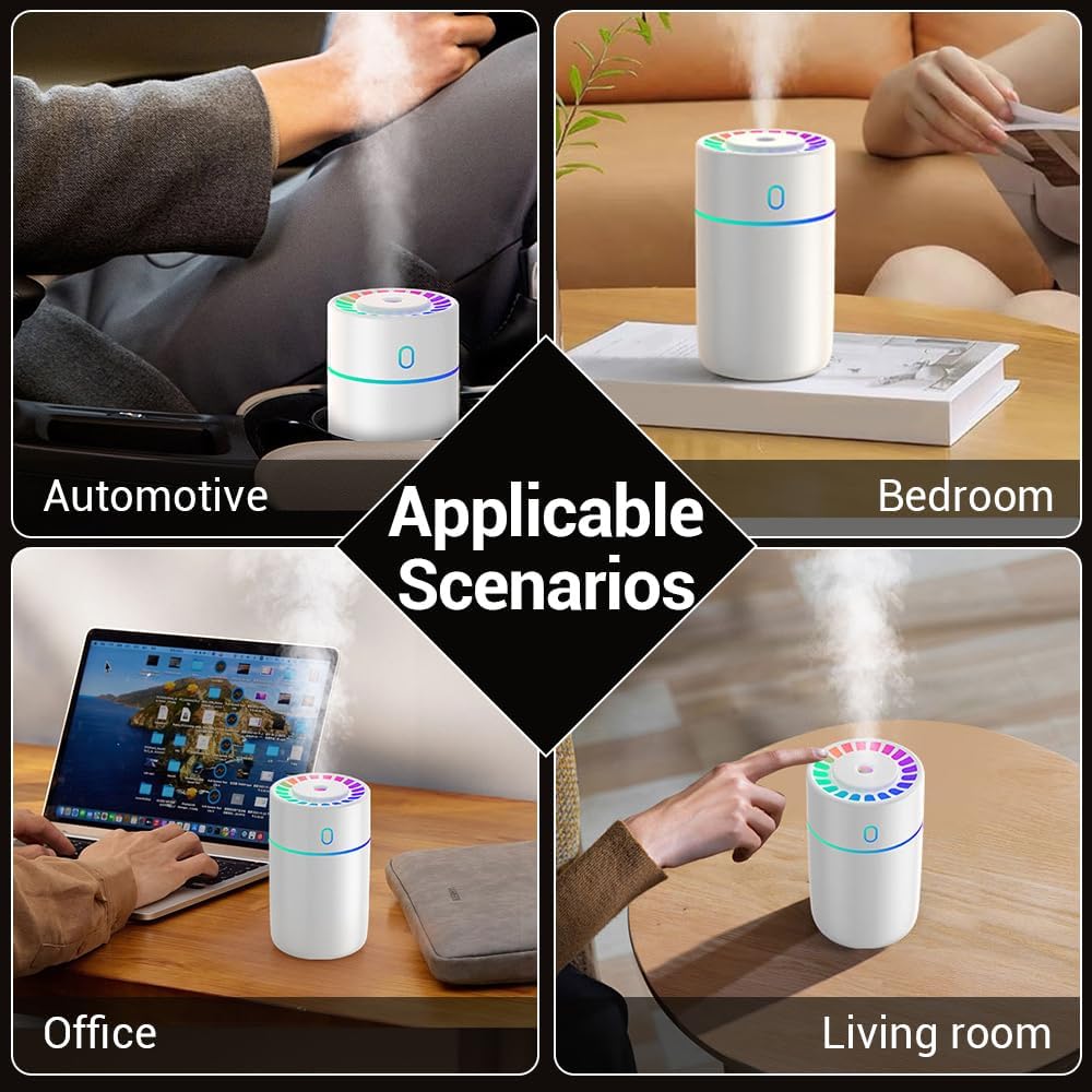 Thumbnail 6 de Mist Humidifier 230ml Personal Humidifier with Colourful Lights – USB Diffuser for Home, Office and Car