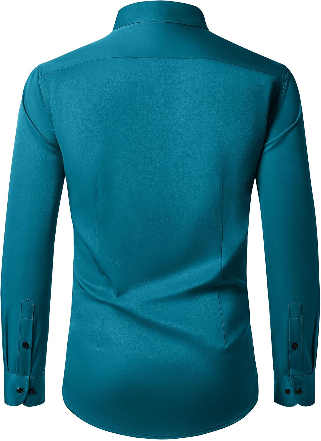 Detalle de Lusead Men's Stretch Wrinkle-Free Dress Shirt