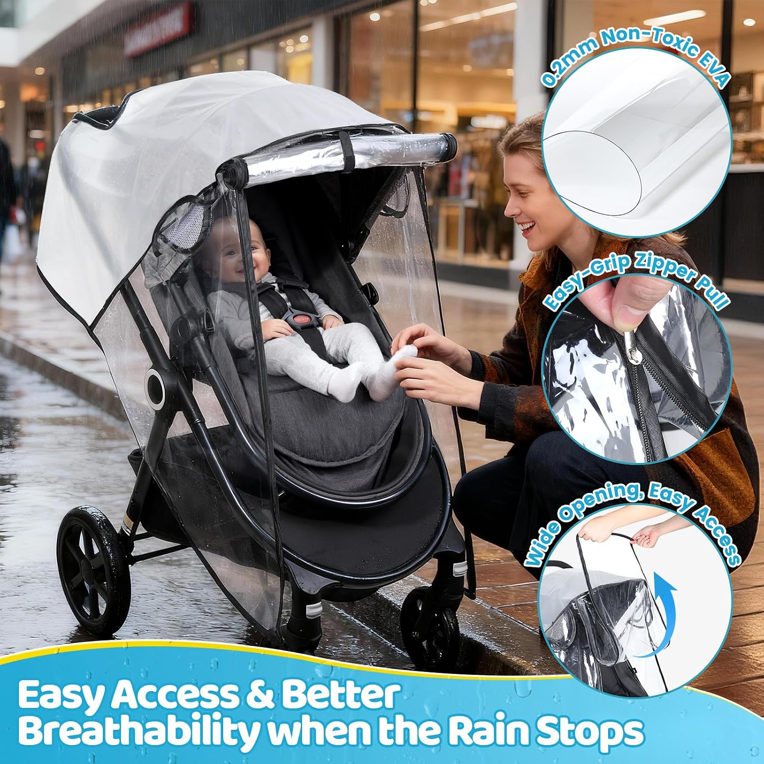 Thumbnail 1 de Orzbow Universal Rain Cover 0.2mm for Pushchair